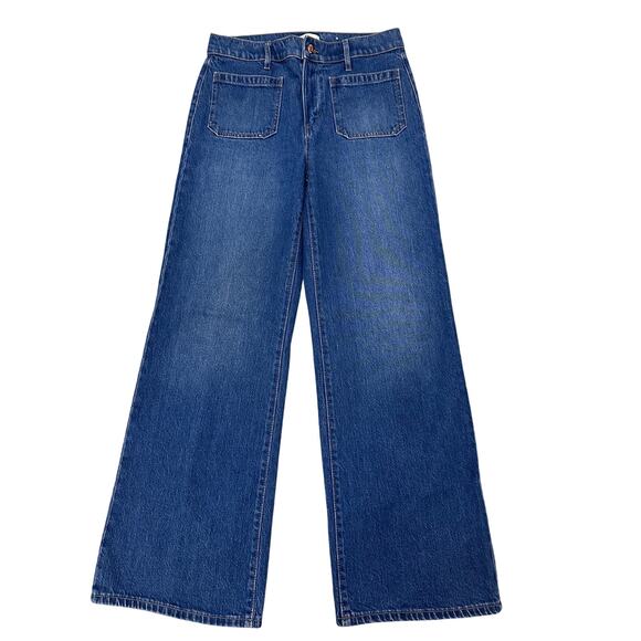 LOFT The Wide Leg Bardot Pocket Jeans Medium Wash, size 6 / 28 - Picture 1 of 8